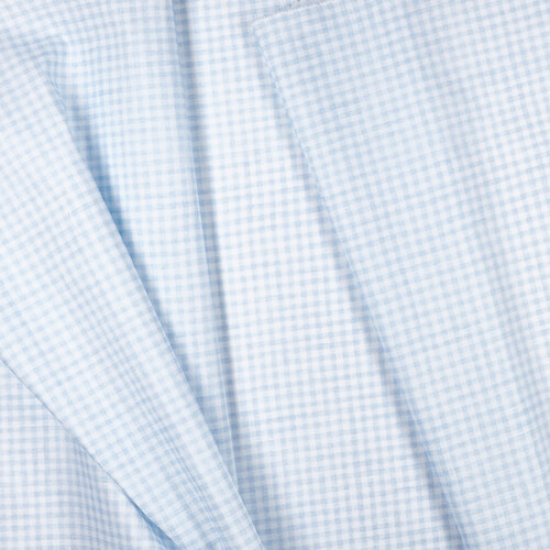 IC005 Percale 100% Cotton Fabric White / Blue Gingham 1/8″ Softened