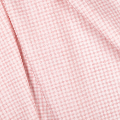 IC005 Percale 100% Cotton Fabric White / Pink Gingham 1/8″ Softened
