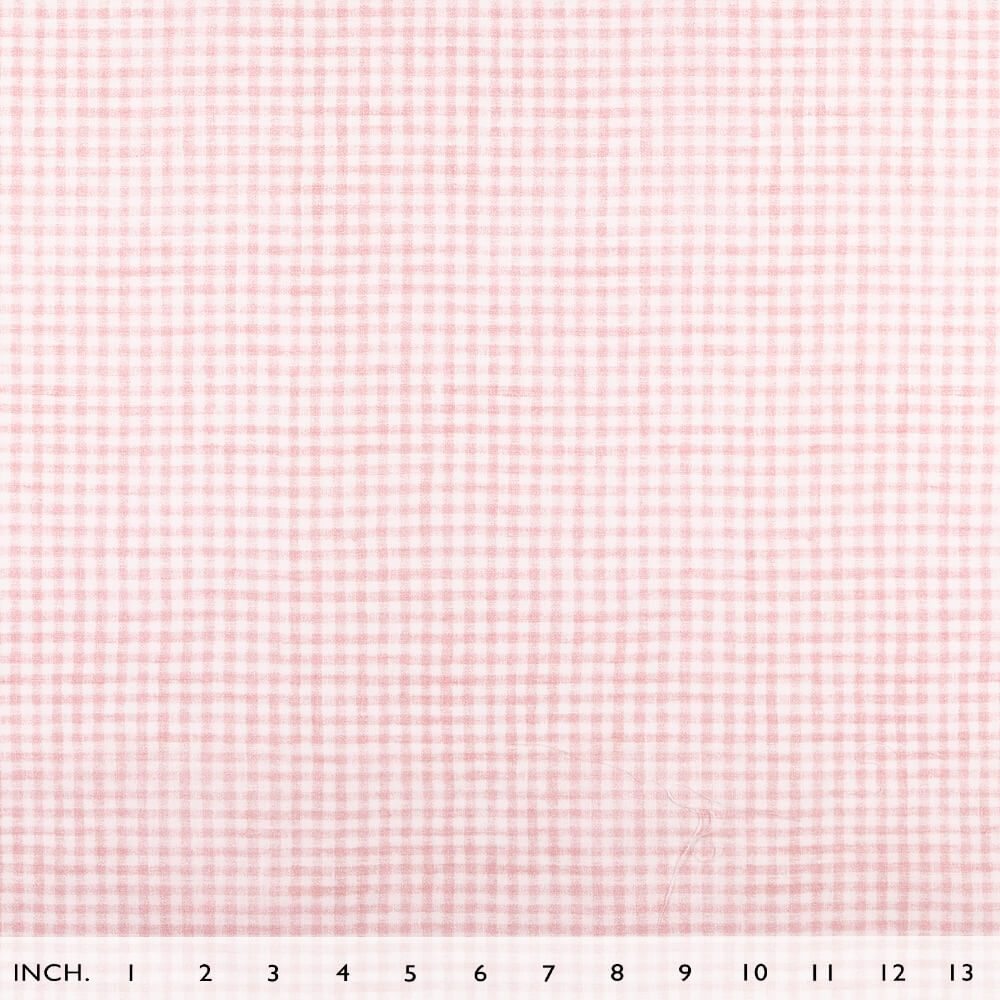 IC005 Percale 100% Cotton Fabric White / Pink Gingham 1/8″ Softened