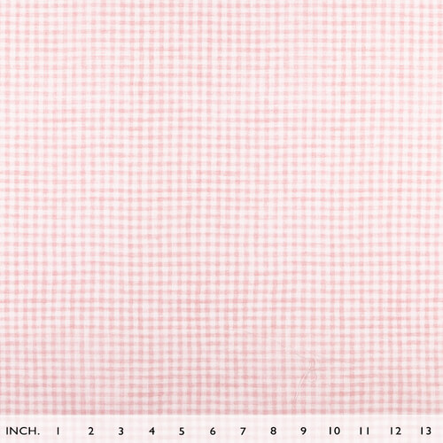 IC005 Percale 100% Cotton Fabric White / Pink Gingham 1/8″ Softened