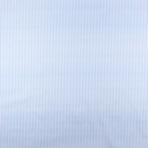 IC005 Percale 100% Cotton Fabric White / Blue Stripes Softened