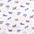 IC005 Percale White / Mlt Airplanes 100% Cotton Fabric