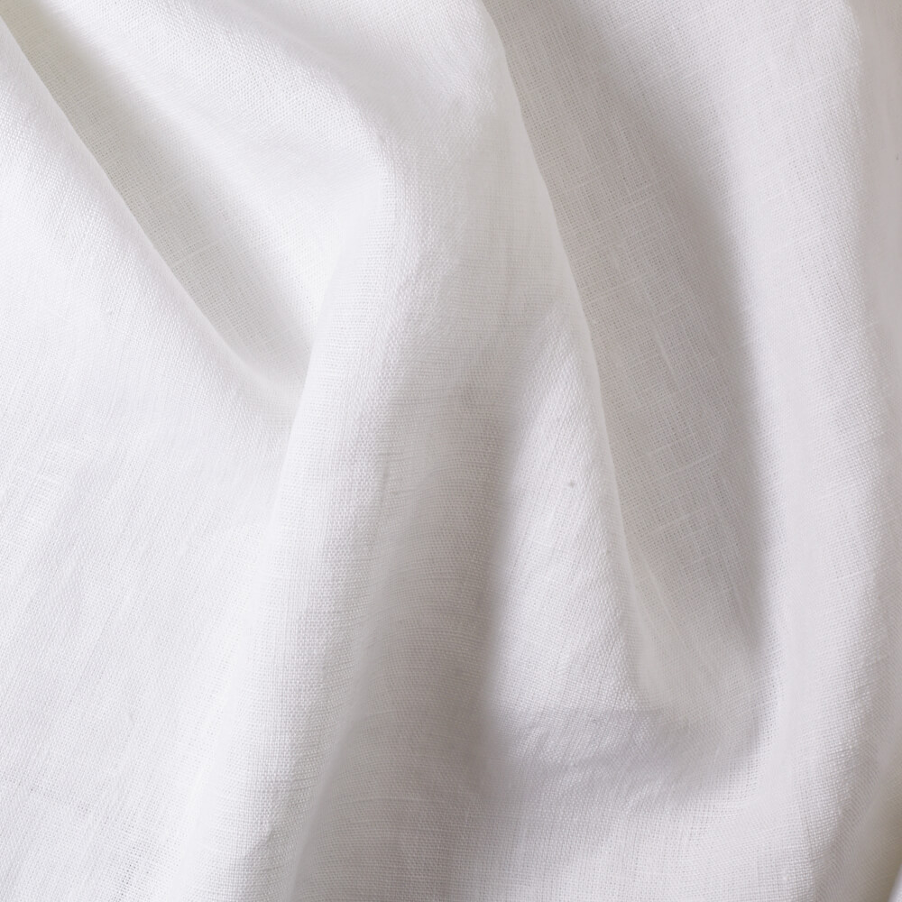4C22 Rustic  100% Linen Fabric Optic White Fs Premier Finish