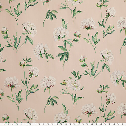 IC023 Faille 100% Cotton Fabric Cristal Pink / Mlt Victoria Softened