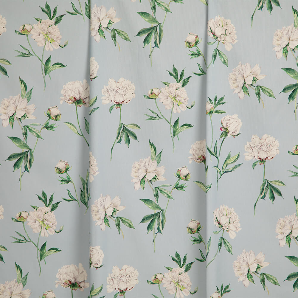 IC023 Faille 100% Cotton Fabric Baby Blue / Mlt Victoria Softened