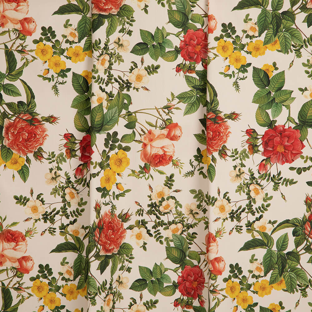 IC023 Faille 100% Cotton Fabric Pink / Mlt Elisabeth Softened