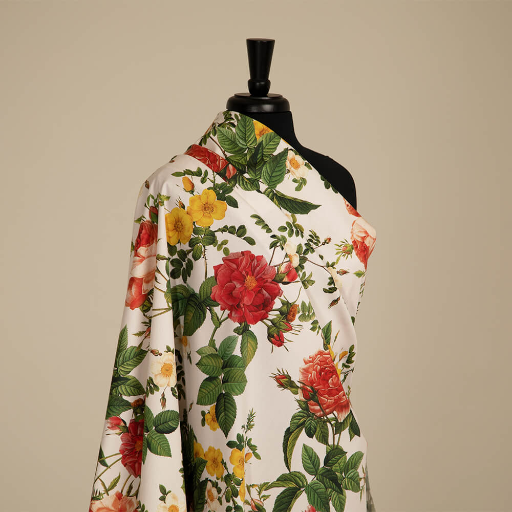 IC023 Faille 100% Cotton Fabric Pink / Mlt Elisabeth Softened