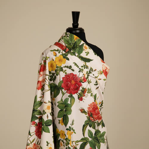 IC023 Faille 100% Cotton Fabric Pink / Mlt Elisabeth Softened