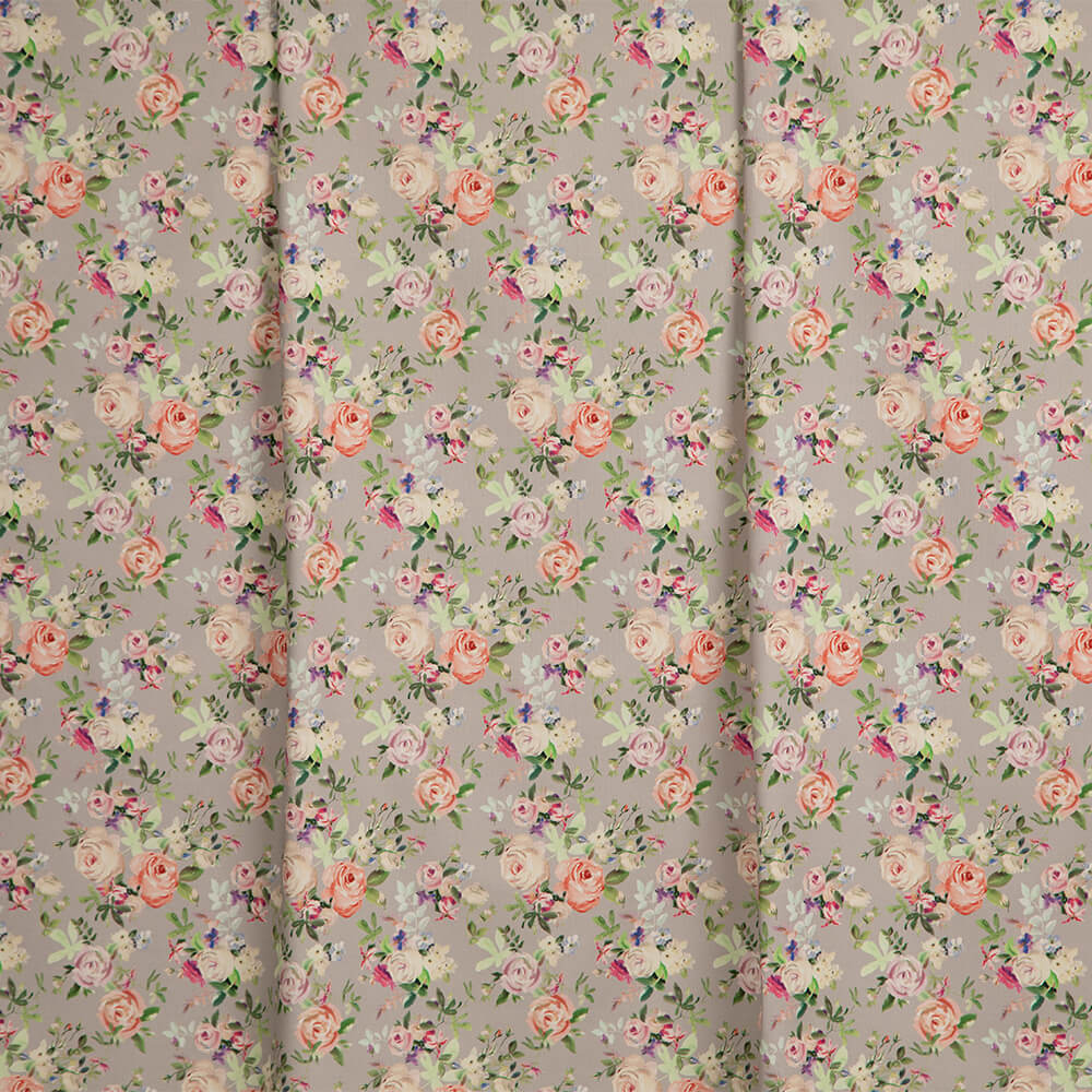 IC023 Faille 100% Cotton Fabric Ashes Grey / Mlt Margaret Softened