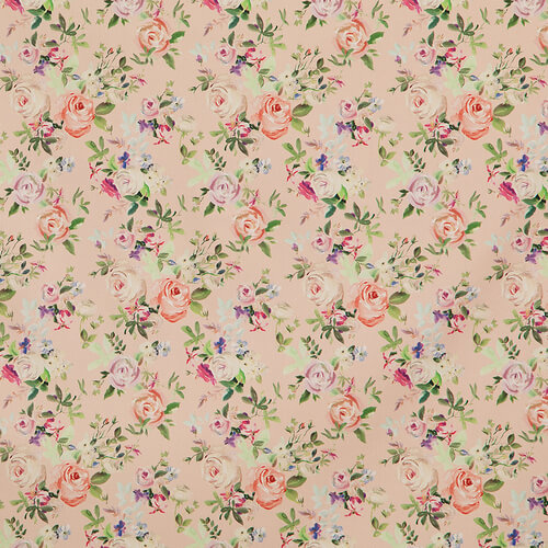 IC023 Faille Soft Pink / Mlt Margaret 100% Cotton Wholesale Fabric by the Bolt