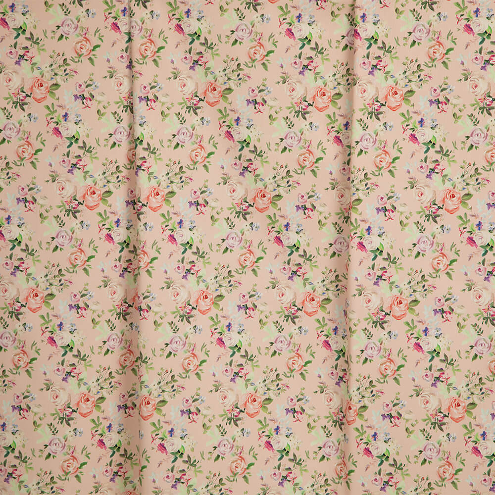 IC023 Faille 100% Cotton Fabric Soft Pink / Mlt Margaret Softened