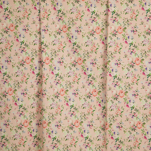 IC023 Faille 100% Cotton Fabric Soft Pink / Mlt Margaret Softened