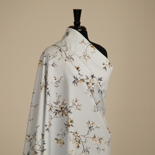 IC023 Faille 100% Cotton Fabric Soft Blue / Mlt Melinda Softened