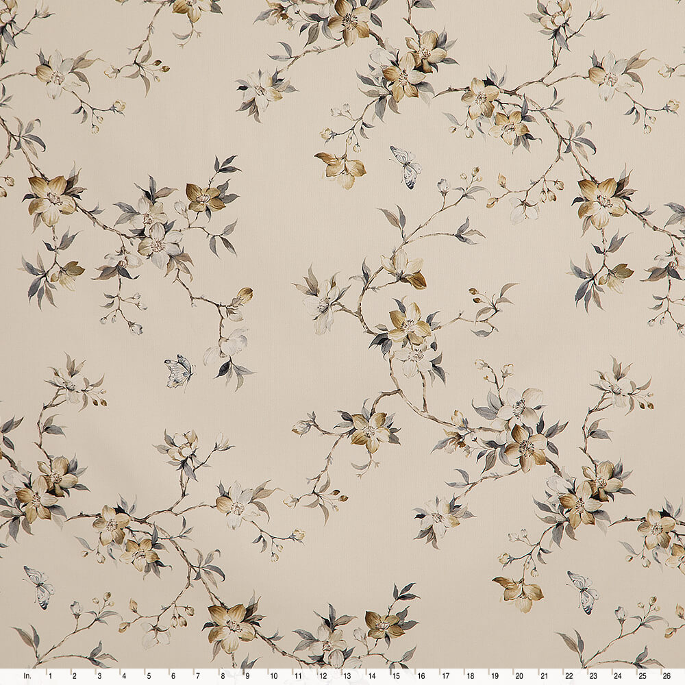 IC023 Faille 100% Cotton Fabric Cream / Mlt Melinda Softened