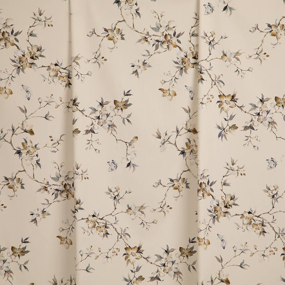 IC023 Faille 100% Cotton Fabric Cream / Mlt Melinda Softened