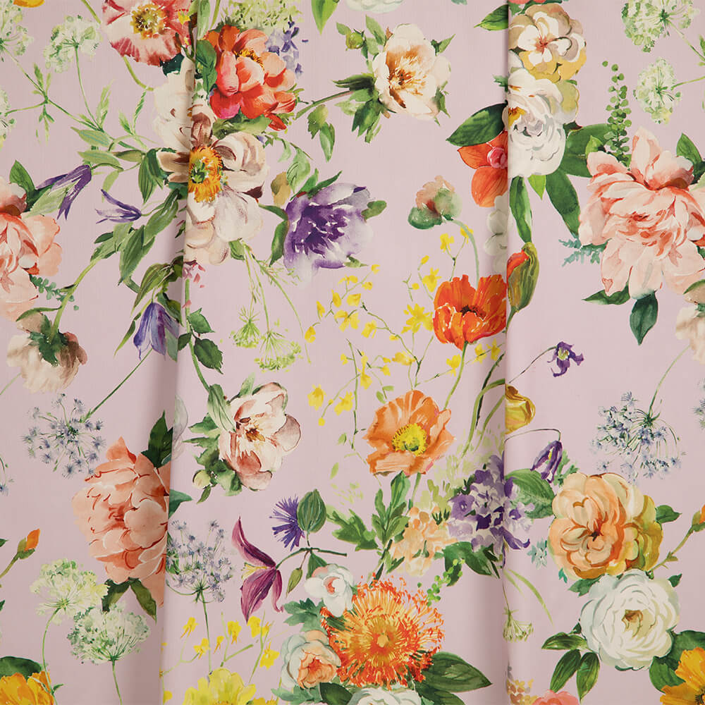 IC023 Faille 100% Cotton Fabric Lilac Snow / Mlt  Artemina Softened