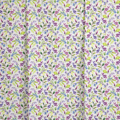 IC023 Faille 100% Cotton Fabric White / Mlt Blue Bell Softened