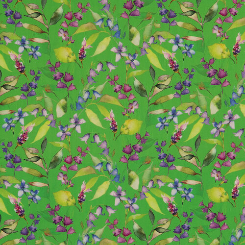 IC023 Faille Vibrant Green / Mlt Blue Bell 100% Cotton Wholesale Fabric by the Bolt
