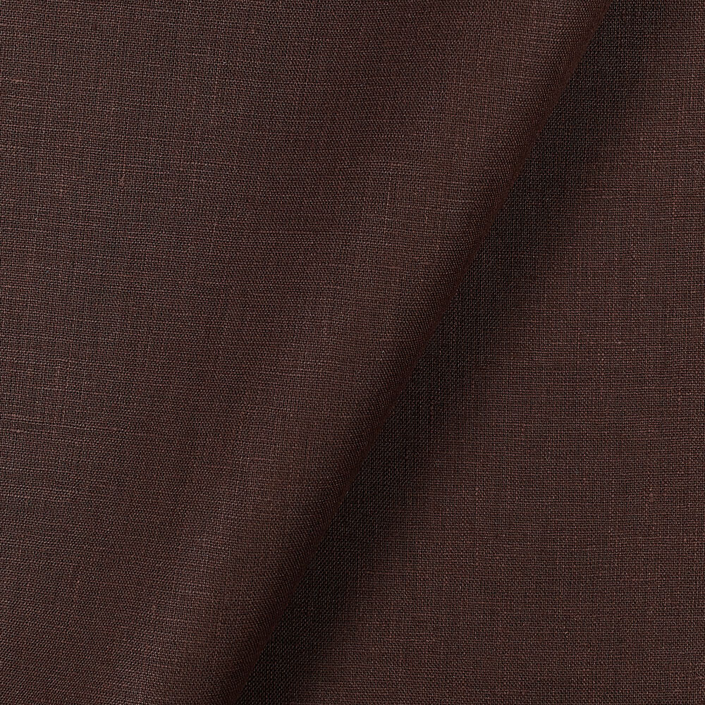 IL019 All-purpose 100% Linen Fabric Chocolate Softened