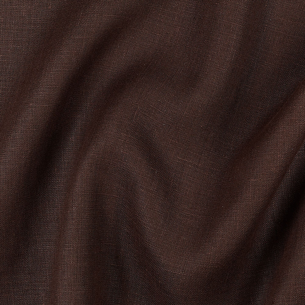 IL019 All-purpose 100% Linen Fabric Chocolate Softened
