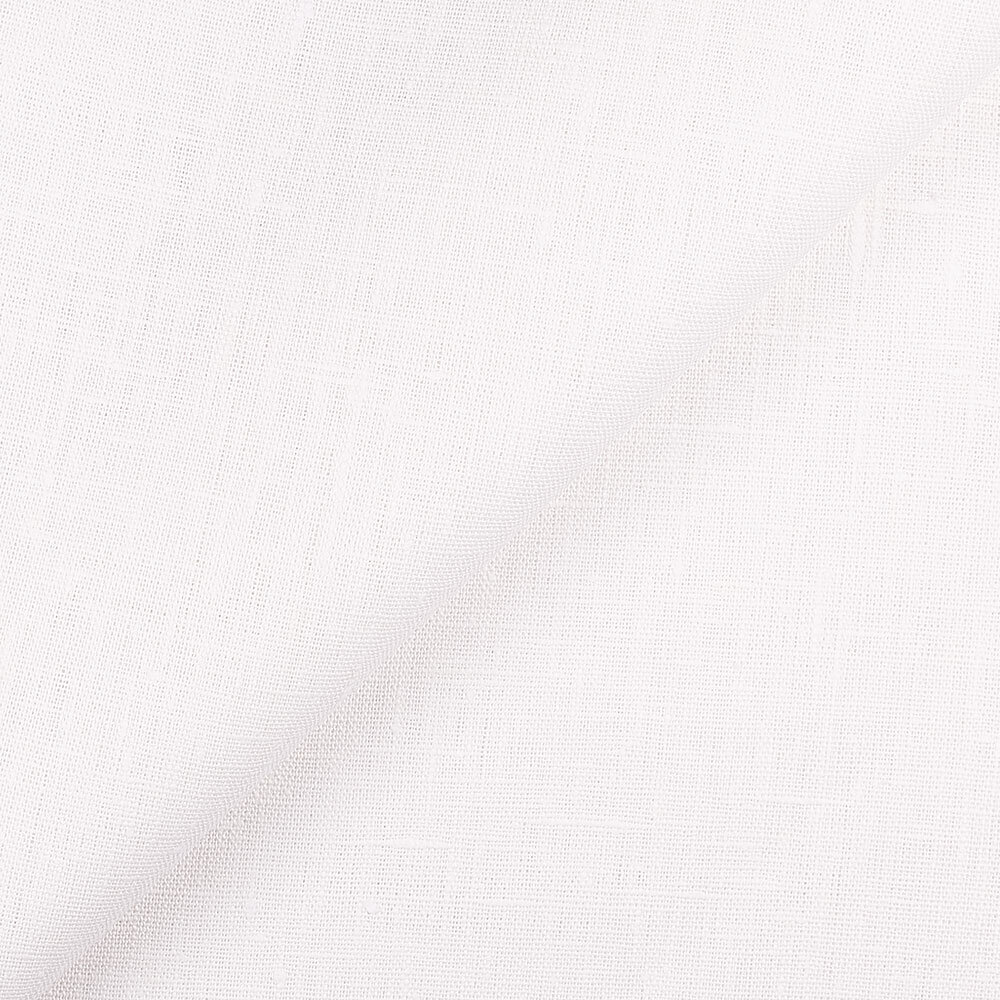 4C22 Rustic  100% Linen Fabric Optic White Softened