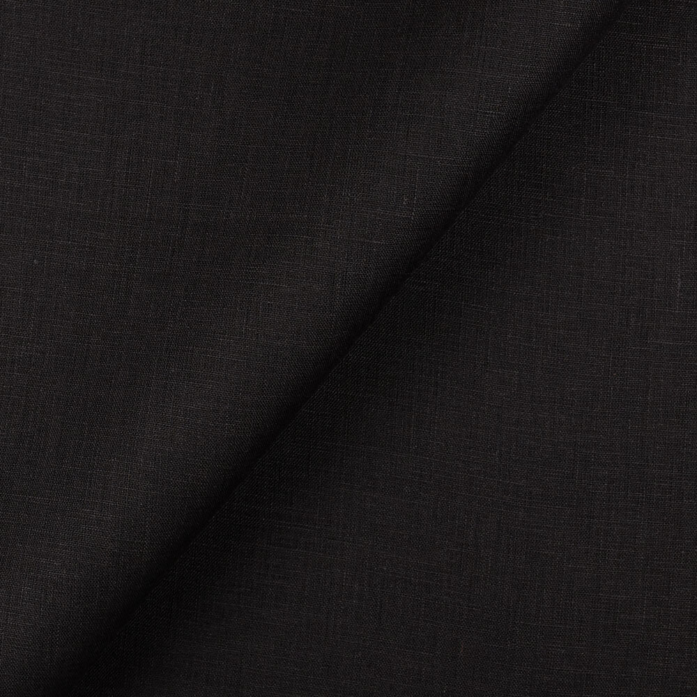 IL020 Handkerchief 100% Linen Fabric Black Softened