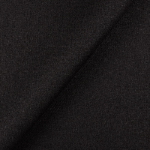IL020 Handkerchief 100% Linen Fabric Black Softened
