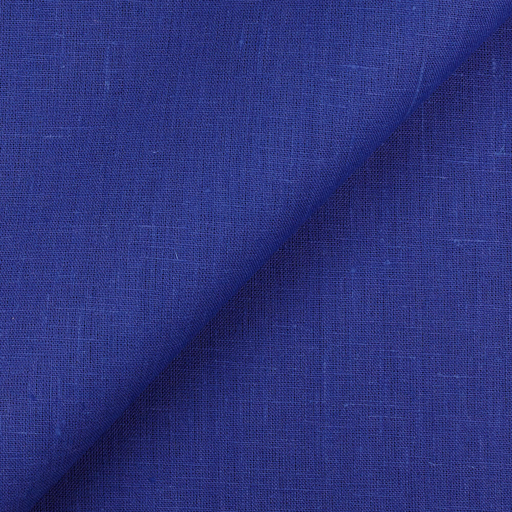 4C22 Rustic  100% Linen Fabric Ultramarine Softened