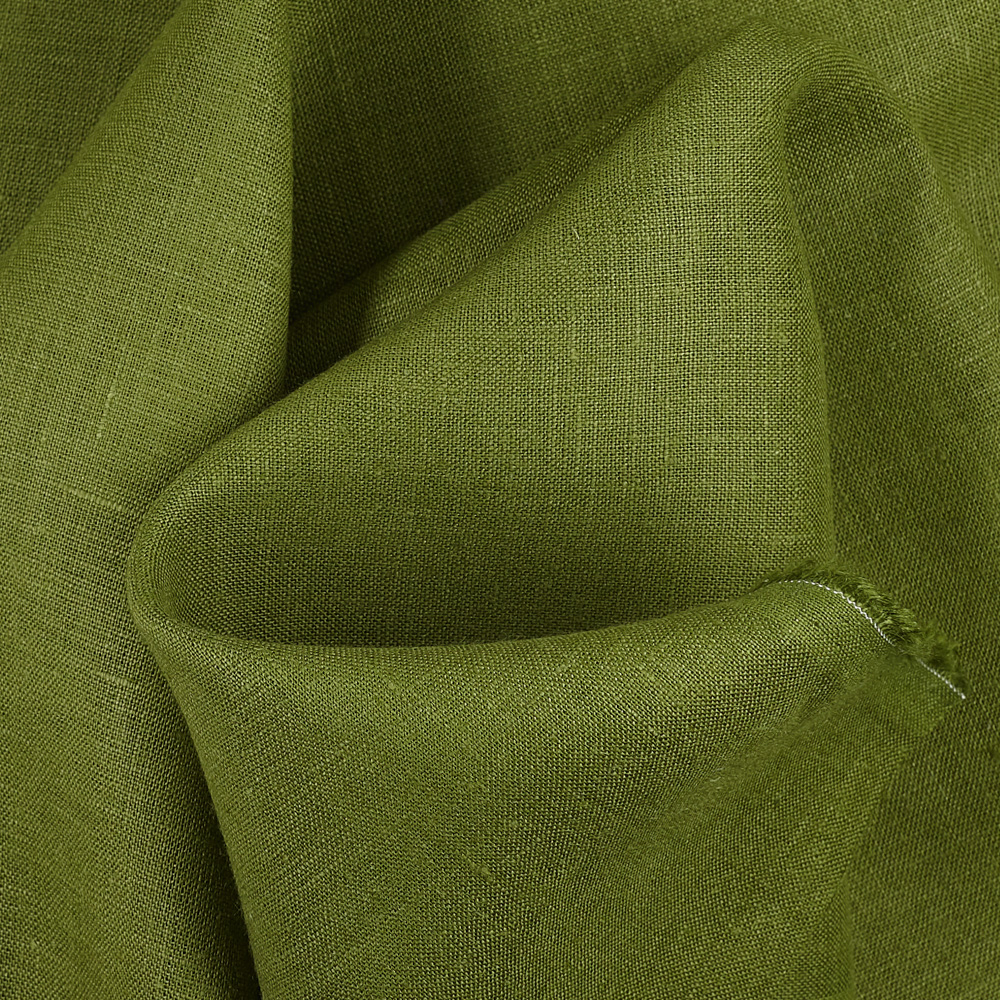 Fabric IL019 100 Linen fabric CEDAR GREEN Softened
