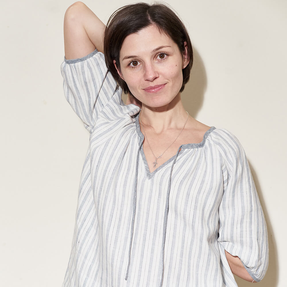 Clara — Linen Peasant Blouse, Type - PDF